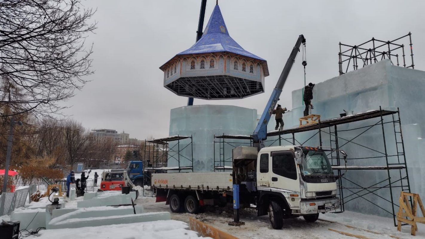 Текстильные стропы для  Зимнего фестиваля «Снег и лед в Москве»